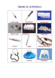 English Worksheet: Medical Supplies 1