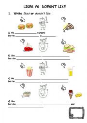 LIKES vs. DOESNT LIKE, FOOD