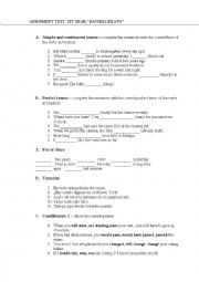 Assessment test 1st year Baccalaurate