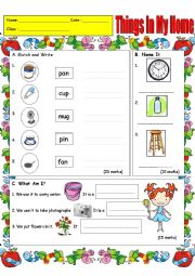 Things we can find at home - ESL worksheet by ichacantero