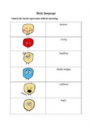 English Worksheet: Facial expressions