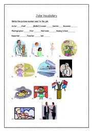 English Worksheet: Jobs Vocabulary