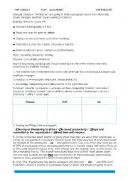 English Worksheet: staff management