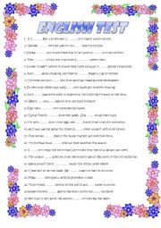 English Worksheet: ENGLISH TEST