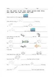 English Worksheet: Sea creature fill in the text