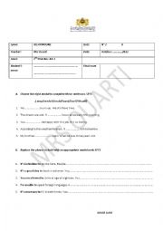 English Worksheet: QUIZ FOR 2ND YEAR BAC MOROCCO