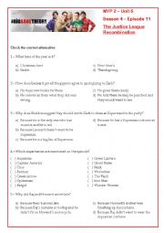 English Worksheet: TheBig Bang Theory - The Justice League Reinvention