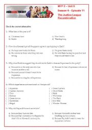 English Worksheet: TheBig Bang Theory - The Justice League Reinvention