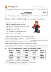 English Worksheet: HOW OFTEN TEST