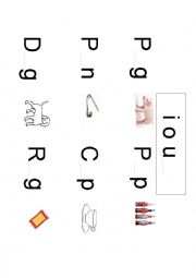 vowel sounds i o u, phonics fill in the letter handout