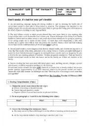 English Worksheet: Test 4th form Arts