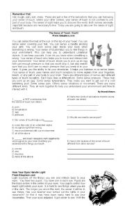 English Worksheet: Touch and sight