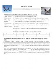 English Worksheet: Free Time activities