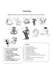 English Worksheet: Idioms