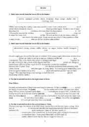 English Worksheet: revision 4th form 