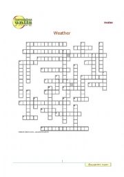 English Worksheet: Weather Crossword Puzzle