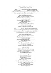 English Worksheet: When I was your man-Bruno Mars