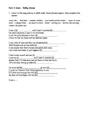 English Worksheet: paint it black - Rolling Stones