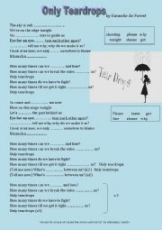 English Worksheet: Only teardrops by Emmelie de Forest