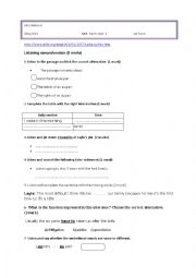 English Worksheet: Mid-term test 3 1st form