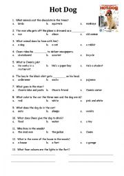 English Worksheet: Hot Dog