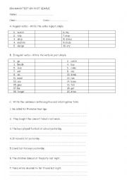 English Worksheet: past simple test