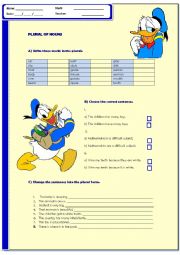 English Worksheet: plural nouns