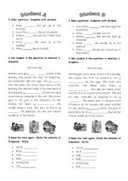 English Worksheet: present simple oral activity