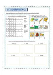 English Worksheet: Classroom objects