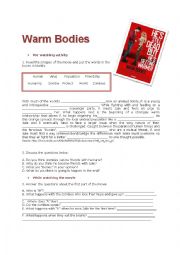 Warm Bodies Movie worksheet