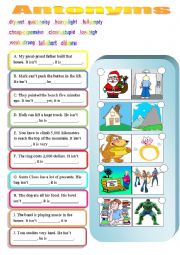 English Worksheet: Antonyms