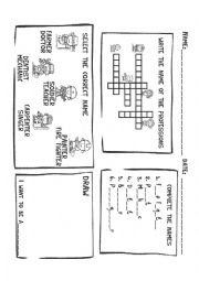 English Worksheet: Professions