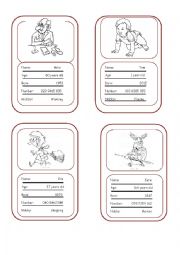 English Worksheet: Numbers Card interview activity