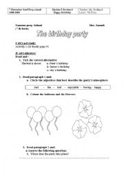 English Worksheet: birthday