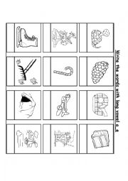 English Worksheet: Long vowel a_e