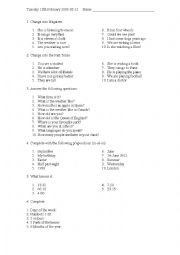 English Worksheet: Review Beginners