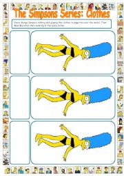 English Worksheet: The Simpsons Series: Clothes 2. Cut, Paste & Write