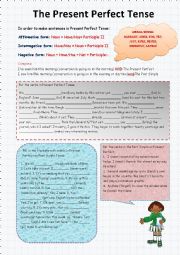 English Worksheet: The Present Perfect Tense