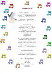 English Worksheet: I believe I can fly by R.Kelly
