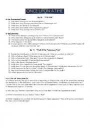 Once Upon a Time - Worksheet episodes 10 and 11