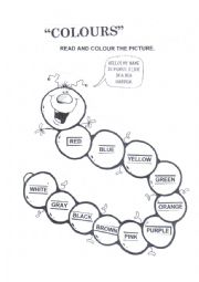 English Worksheet: colours