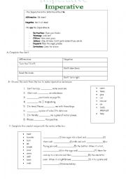 English Worksheet: Imperative