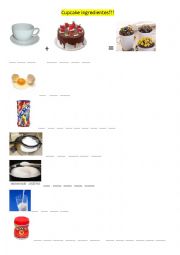 English Worksheet: cupcake ingredients