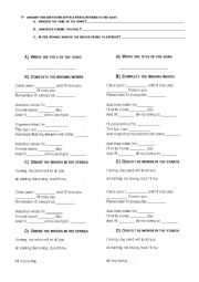 English Worksheet: ALL MY LOVING