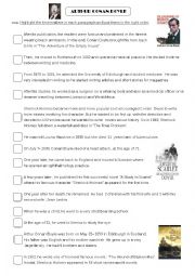 English Worksheet: Biography : Arthur Conan Doyle