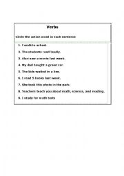 English Worksheet: Verb