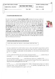 English Worksheet: mid term test 3 9th form (pilot school)