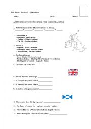 English Worksheet: All About Britain Test (Chapter 1-6)  - Reader by Burlington