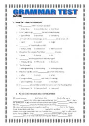 English Worksheet: GRAMMAR TEST FOR INTERMEDIATE STUDENTS