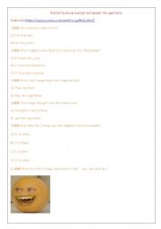 English Worksheet: the annoying orange